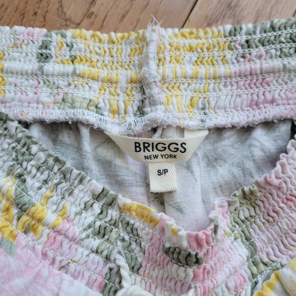 Briggs New York Linen Blend Pull-On Summer Shorts Floral - Picture 6 of 13